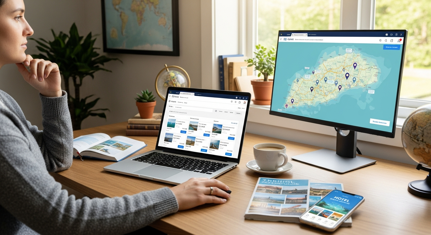 Booking flights and accommodation